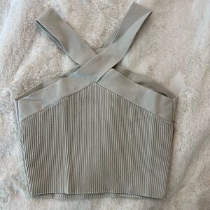 NWOT Babaton Cream Women's Cross-Back Top